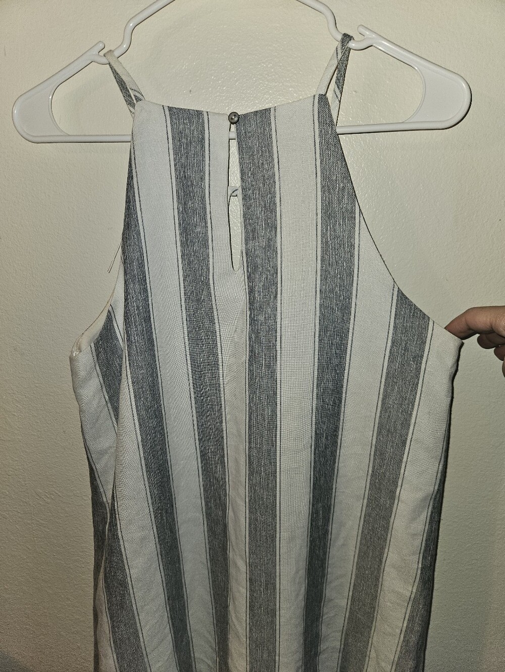 She + Sky Womans Vertical Striped Ruffle Dress Size M - Picture 12 of 13